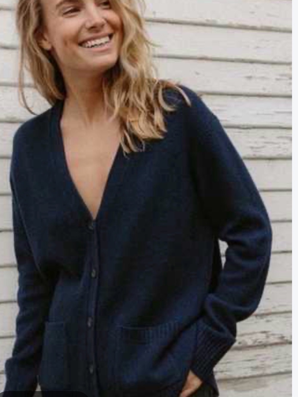 Jenni Kayne Everyday Cardigan in Black wool cashmere XL